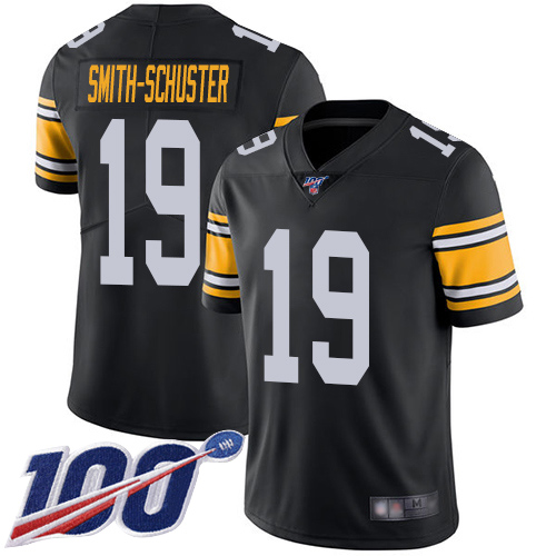 Men Pittsburgh Steelers Football #19 Limited Black JuJu Smith Schuster Alternate 100th Season Vapor Untouchable Nike NFL Jersey